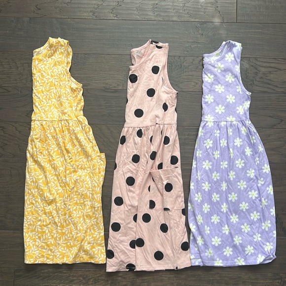 Wonder Nation, spring girls tank top play dresses w/ side pockets, size 10-12 - Picture 1 of 7